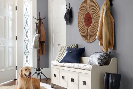 Wade bench with drawers in almond white