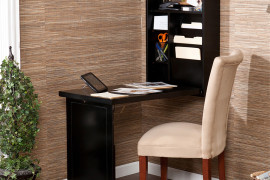 Walnut Finish Fold Away Murphy Desk