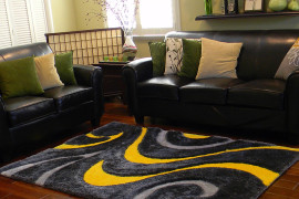 Yellow Donnie Ann abstract rug from Overstock