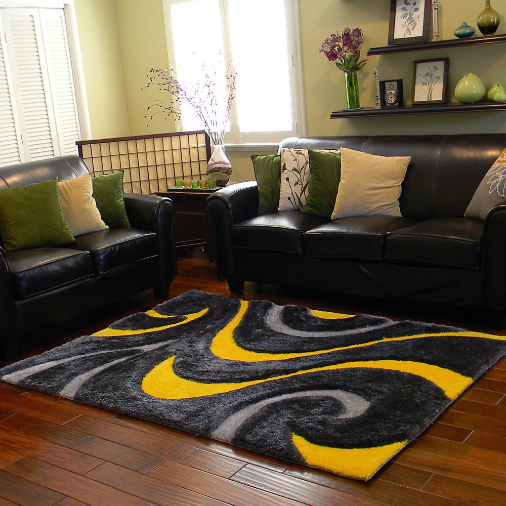 Yellow Donnie Ann abstract rug from Overstock