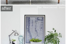 Restored high gloss credenza with geometric drawers