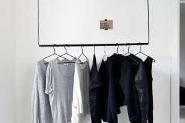 Simple hanging pole with wire to hang clothing