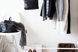 Simple and minimalist white clothing rack