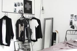 Hanging rack for a striking open concept closet