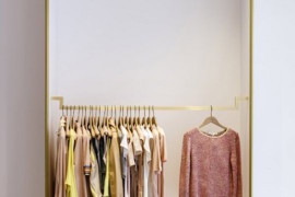 Unique box-shaped closet for open concept design