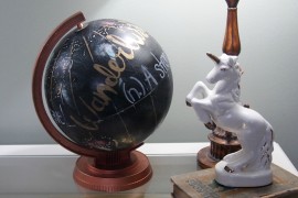 Painted Globe with metallic and chalkboard beauty