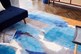 Abstract rug in blue from West Elm