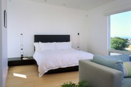 Beach style bedroom of the Santa Barbara home