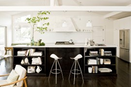 Black and white kitchen design with a modern twist