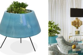 Blue mod planter from Jonathan Adler
