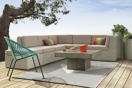 Blue outdoor chair from CB2