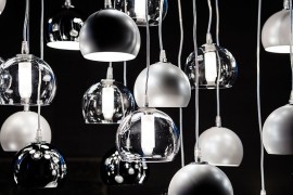 Chromed steel and glass pendant lights from Cattelan Italia