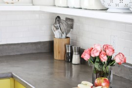 Concrete countertop DIY from A Beautiful Mess