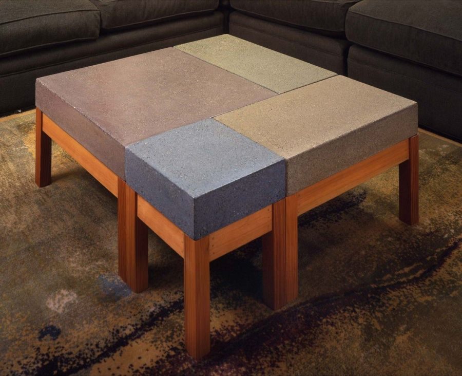Concrete modular coffee table from Custom Made