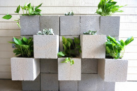 DIY cinder block wall