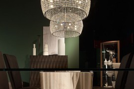 Dome design of the chandelier similar to the iconic Caboche chandelier