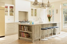 Farmhouse style kitchen with a lovely island that complements its style