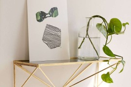 Glass and aluminum shelving from Urban Outfitters