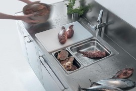 Gorgeous kitchen workstation in stainless steel