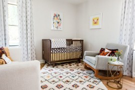 Gorgeous rug adds coziness to the stylish Scandinavian nursery