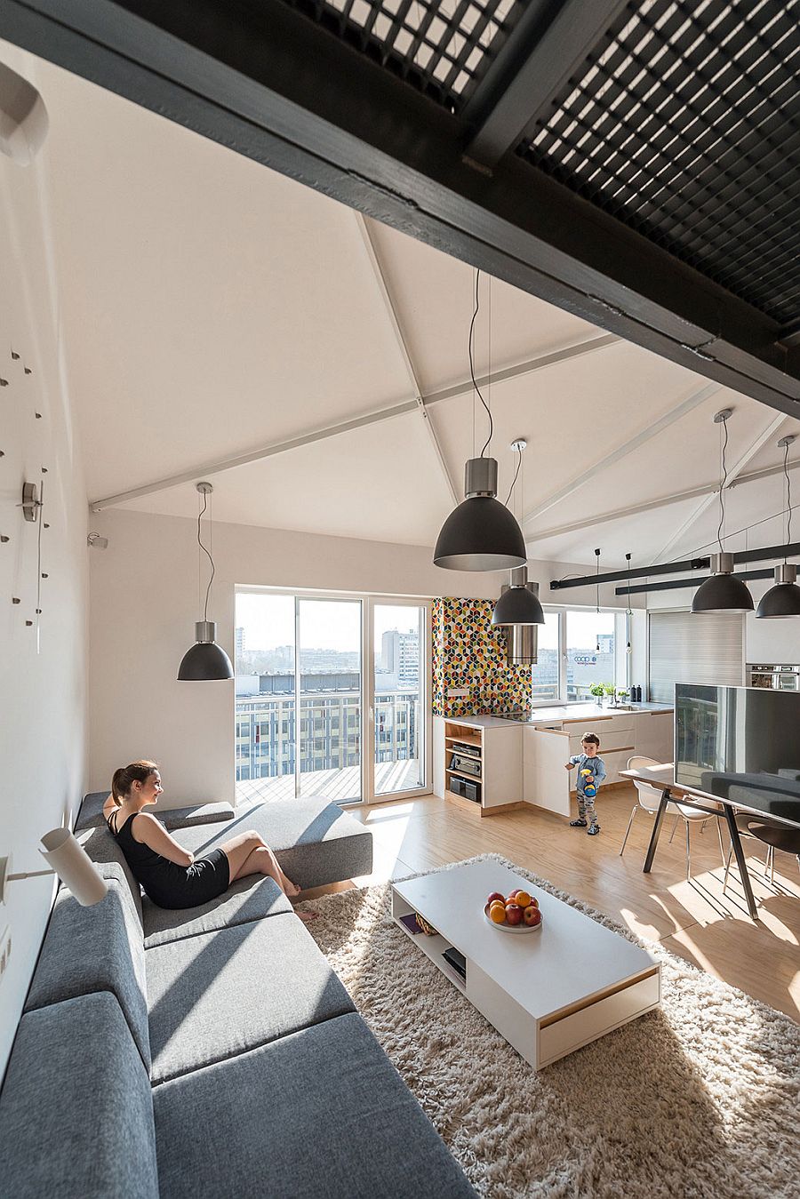 Modern industrial loft apartment in bratislava showcases space ...