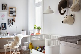 Home office with nursery is a practical idea for working parents