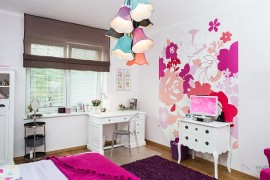 Incorporating floral prints and motif into the girls' bedroom design