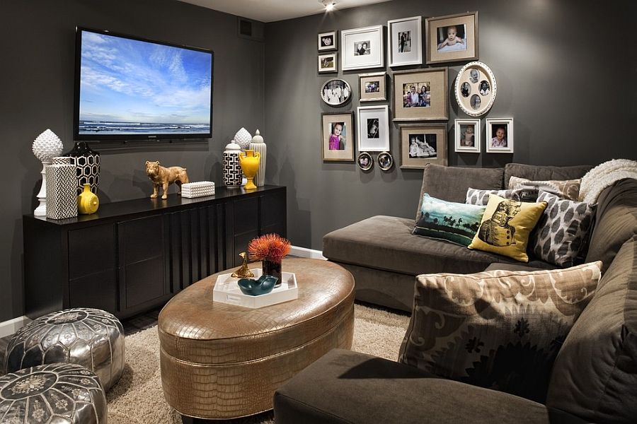 tv dark rooms gray living den cozy decorating moody shade perfect grey flo studio basement couch bedroom lounge
