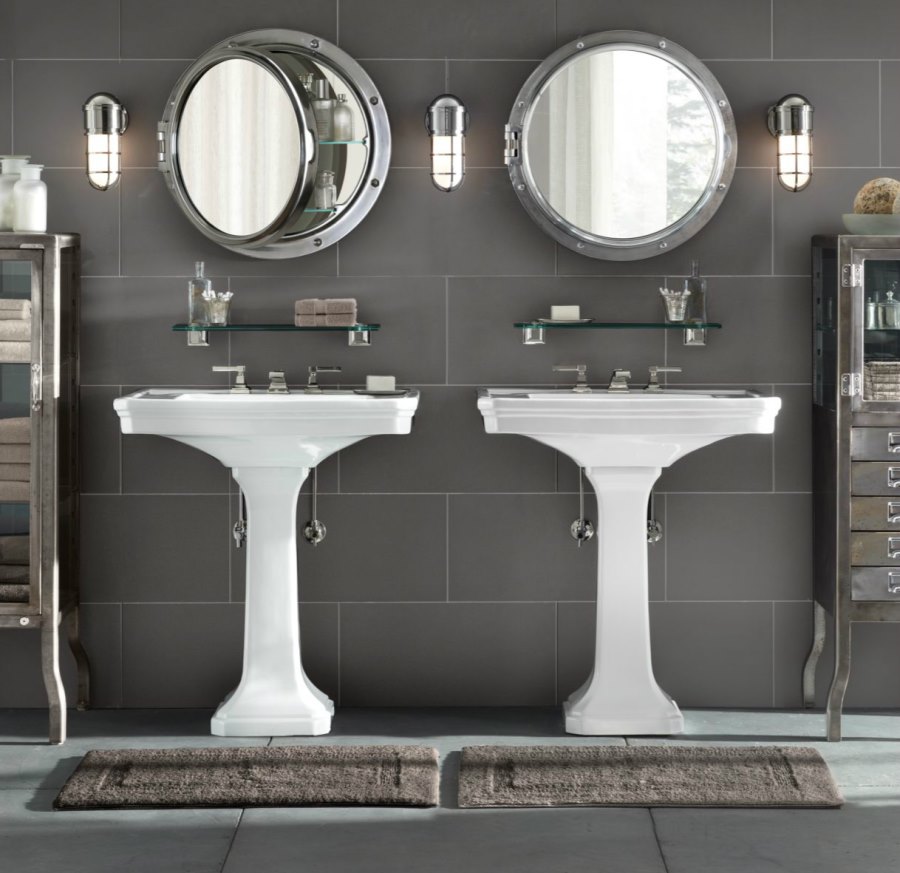 Porthole-style medicine cabinets from Restoration Hardware