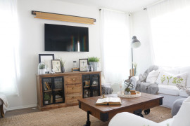 Pull Down Map Concealing TV