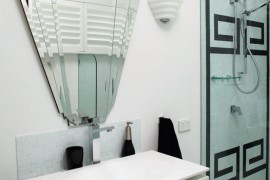 Retro flair in an upscale bathroom