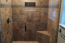 Small corner bench in walk-in shower