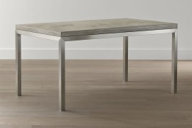 Stainless steel and concrete dining table