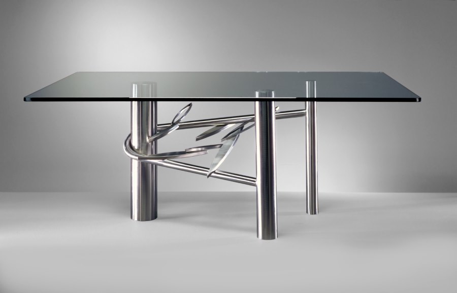 Glass Stainless Steel Dining Room Tables