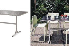 Stainless steel dining table from Design Within Reach