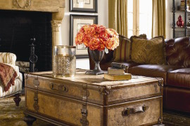 The Ernest Hemingway Traveler's Trunk accessorized with flowers