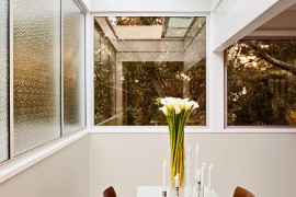 Tiny, cozy dining area with skylight and ample ventilation