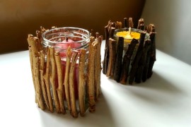 Twig candle holder