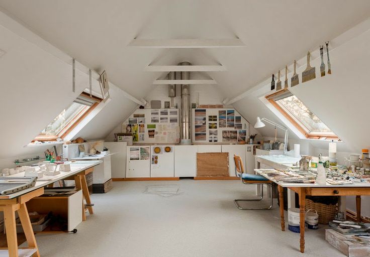 Bright and spacious attic converted to an art studio