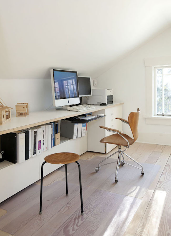 Clean and simple attic office