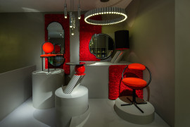 Drunken side table and lamp