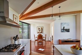 Fabulous use of timber beams inside a modern extension