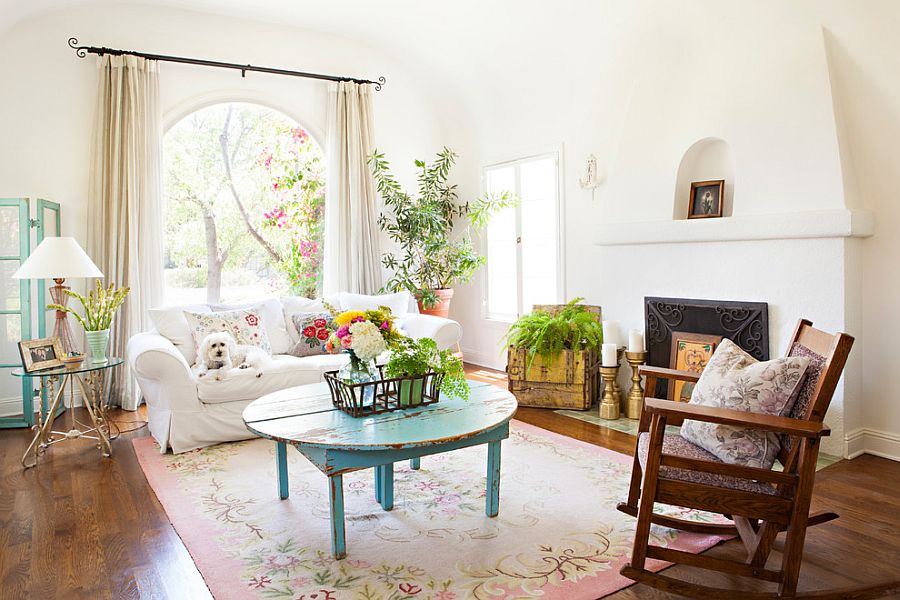 shabby chic living room canopy