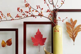 Framed leaves between glass