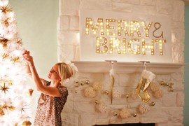 Gold Christmas decorations from The Band Wife