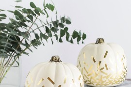 Gold confetti pumpkins from Homey Oh My!