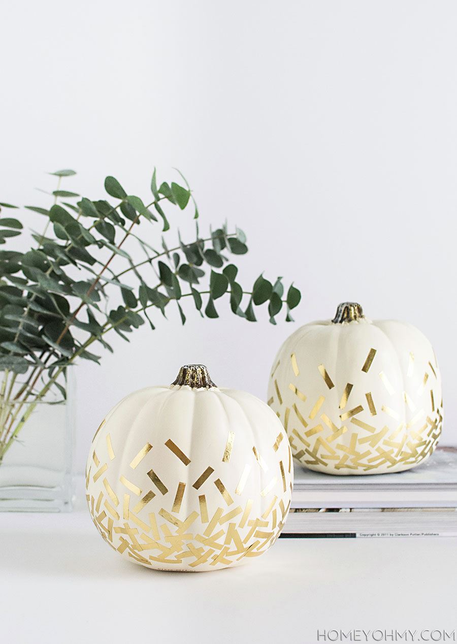 Gold confetti pumpkins from Homey Oh My!
