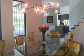 Hand blown glass staccato branch chandelier from ProvidenceArtGlass
