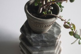 Hexagonal marble trivets from Fort Standard