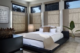 Lantern style lighting is the perfect choice for the Zen bedroom